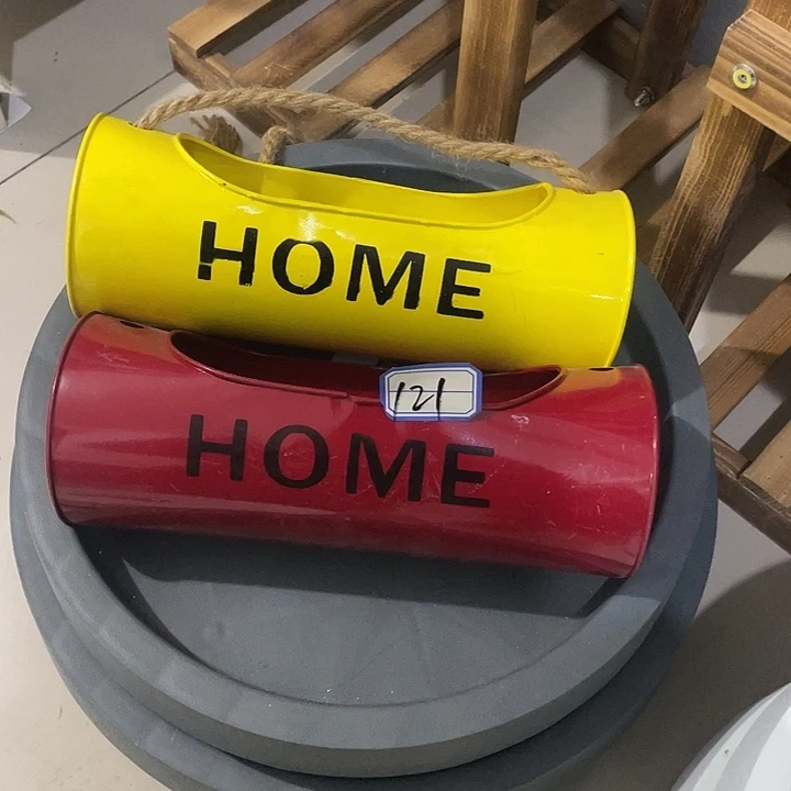 红陶铁艺园艺柳编花插