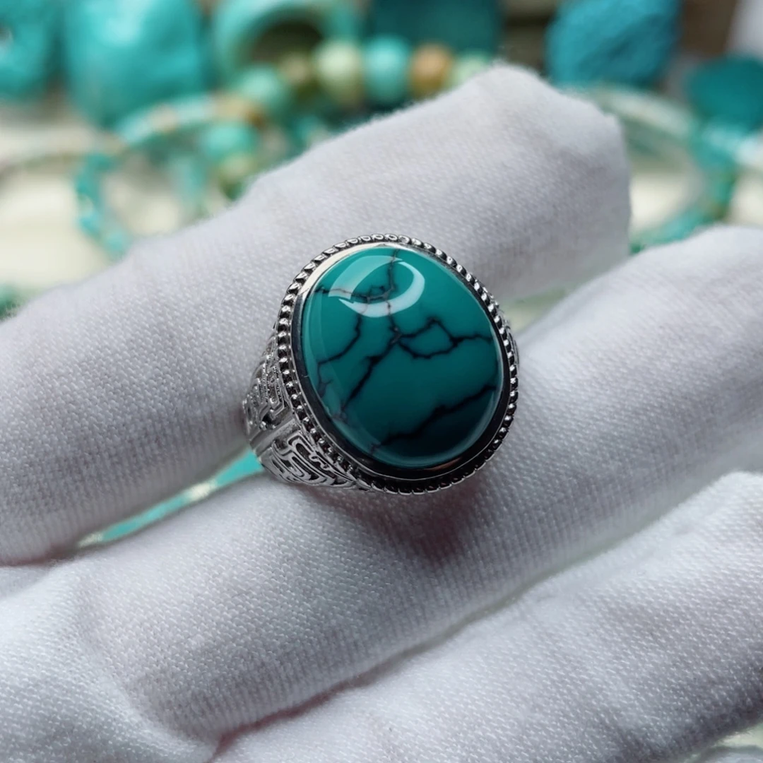 绿松石银S925镶嵌珠宝奇石