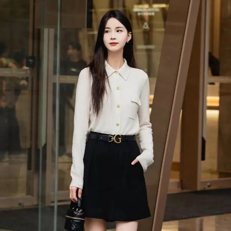 GIRDEAR/哥弟1499186老钱风秋冬气质翻领显瘦山羊绒长袖针织衫女