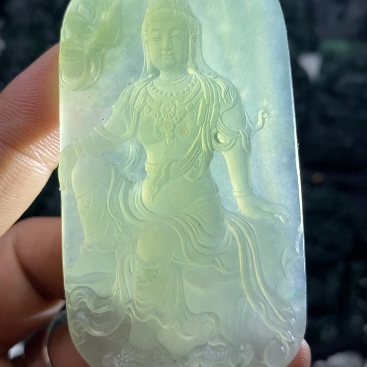 定制翡翠未镶嵌天然翡翠A货水月观音