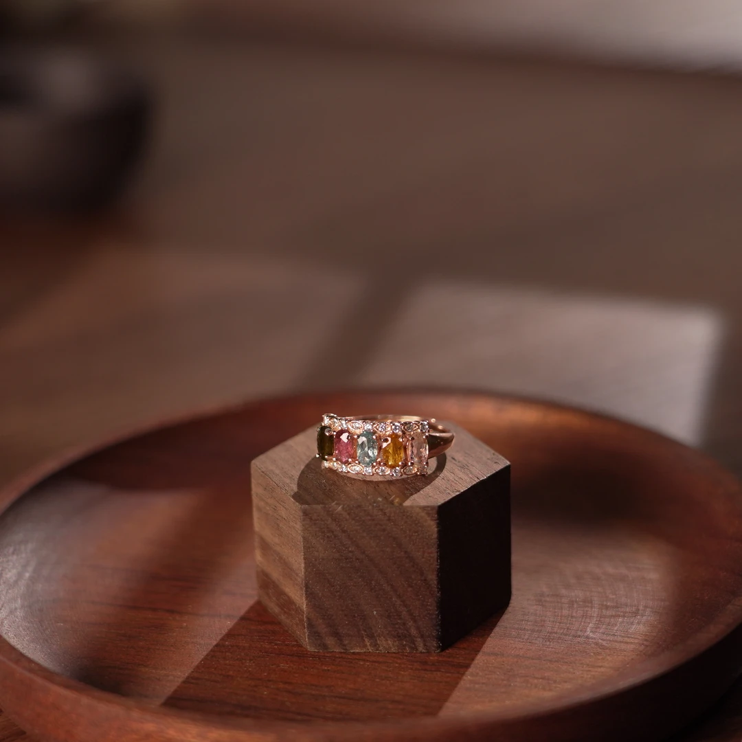 【睿泽鉴宝】S925碧玺戒指 4*1*1 SZB0671