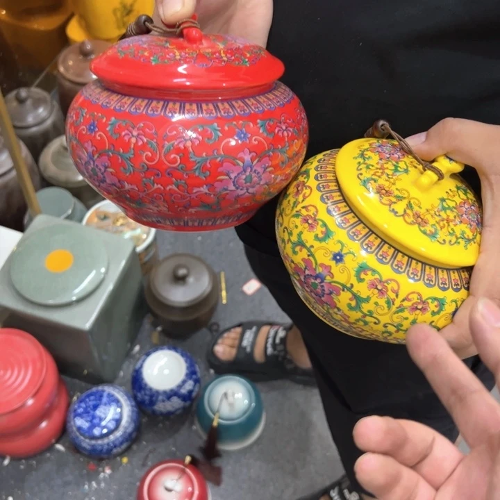 瑕疵福利品陶瓷茶叶罐介意勿拍