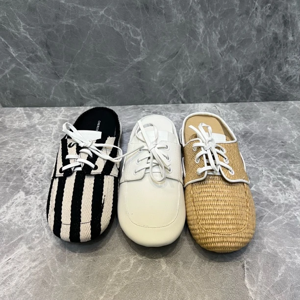 CHERLTE&KHLLT25夏季新款女鞋71960011外穿平底穆勒拖鞋女鞋外穿