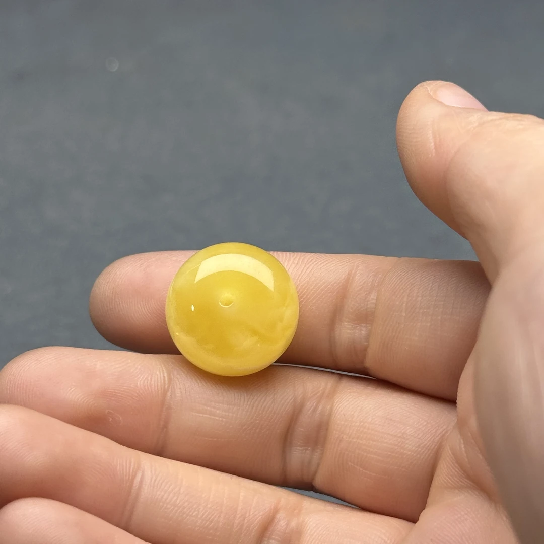 F2610天然原矿蜜蜡 妖花墩子19x13mm 3克抖音基地质检发货