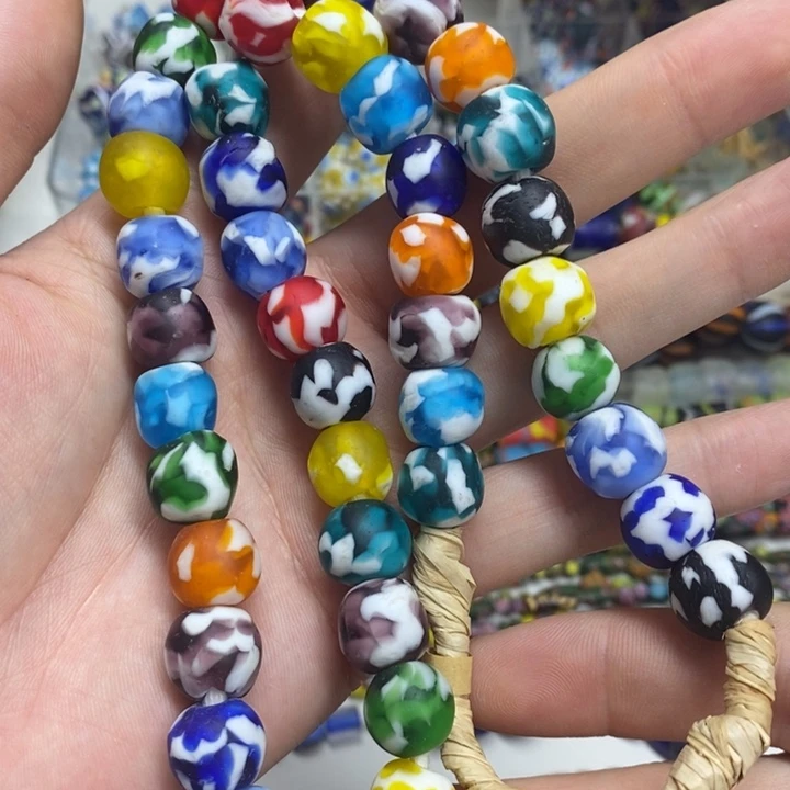 琉璃颈饰非洲贸易珠卡13