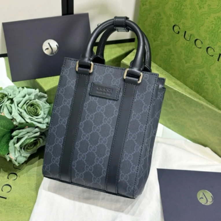 99新 GUCCI/古驰 托特包 mini琴谱黑花23年/JW2286