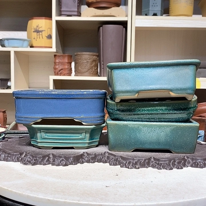 紫砂花盆瑕疵夹口走形不平5个