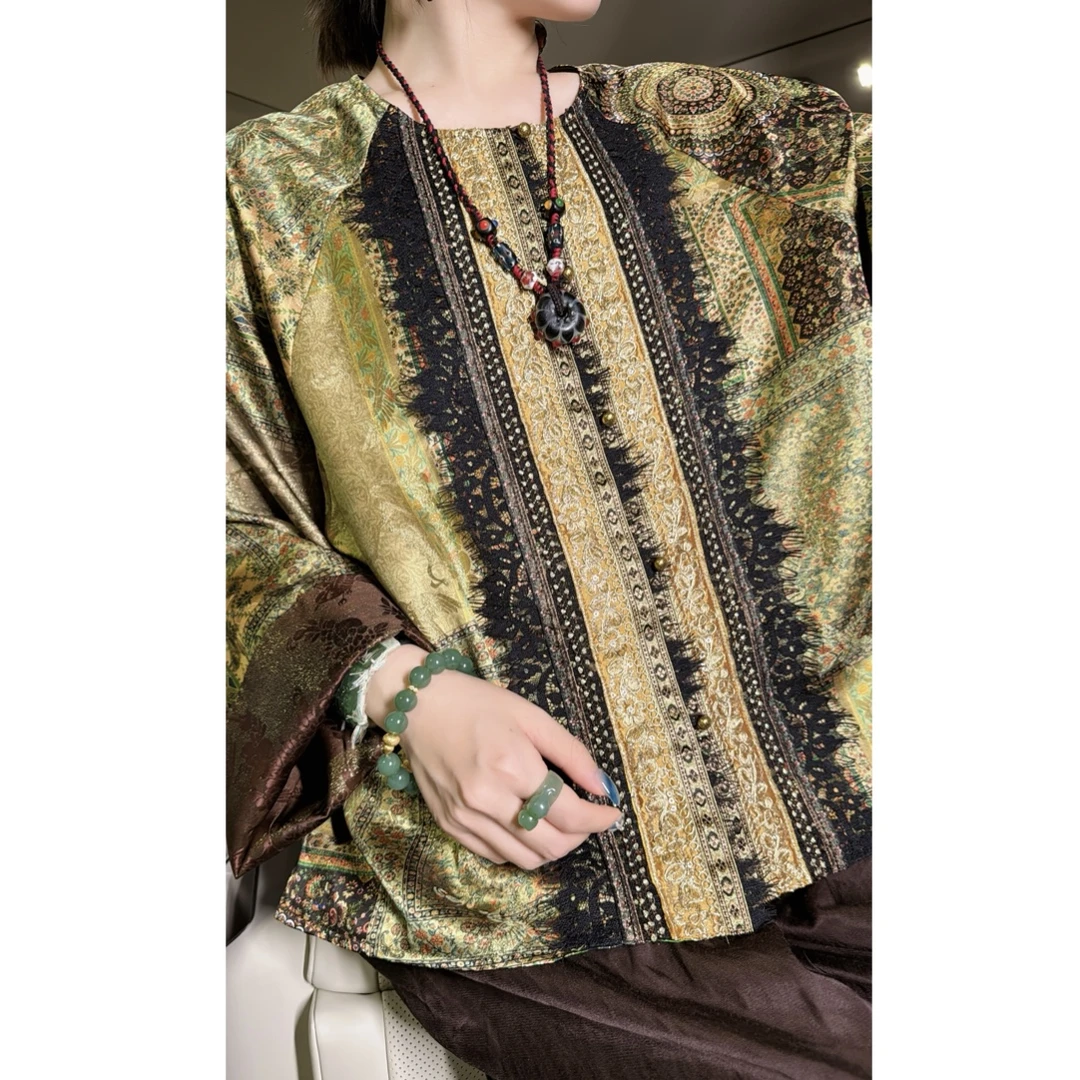 西西里！复古宫廷风织金新中式重工顶珠上衣！GZ6541