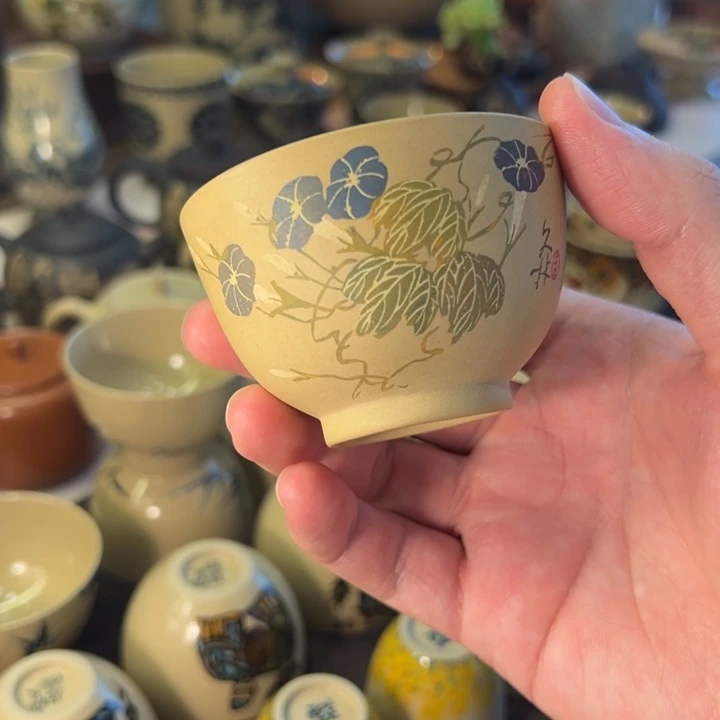 小***莉建水紫陶多道彩填杯