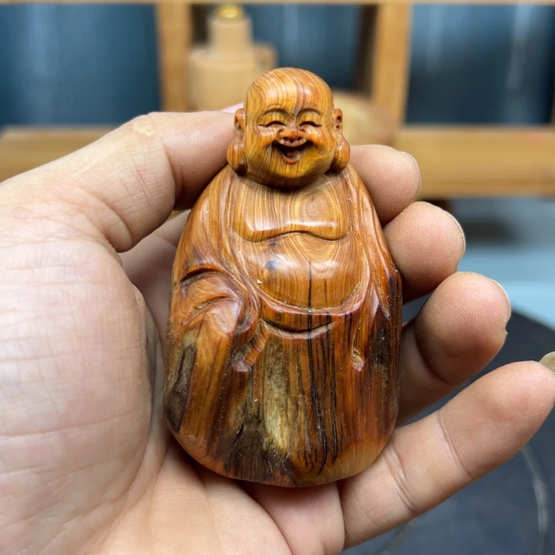才***程木崖柏木摆件手把件
