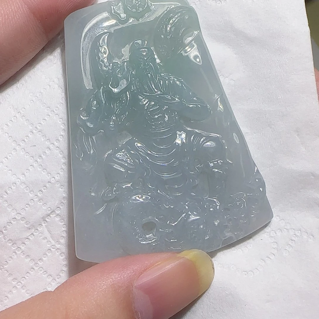 翡翠未镶嵌颈饰关羽