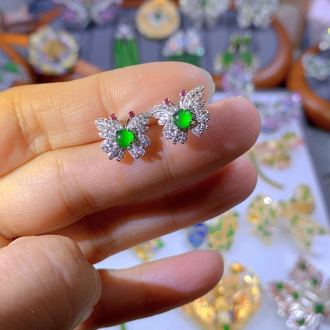 颈饰银S925镶嵌翡翠