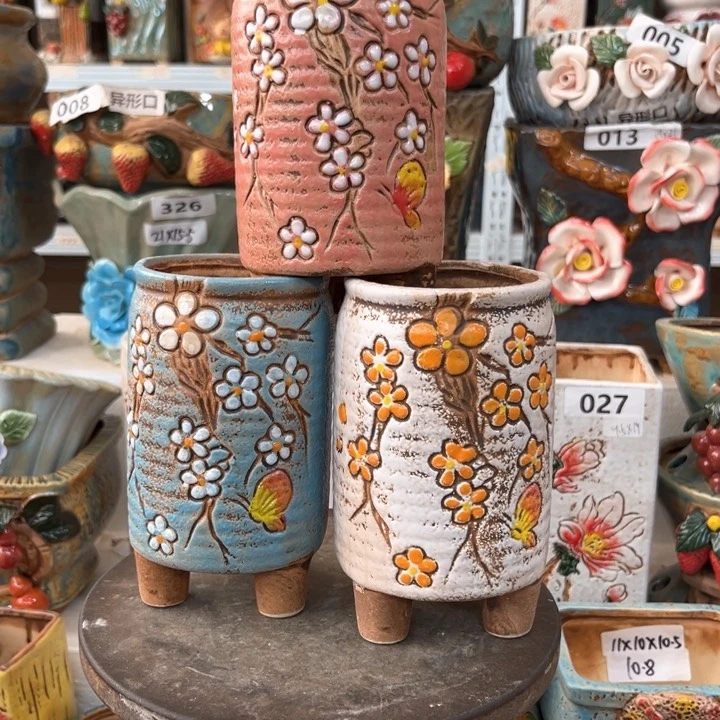 紫砂花盆粗陶材质多肉花盆