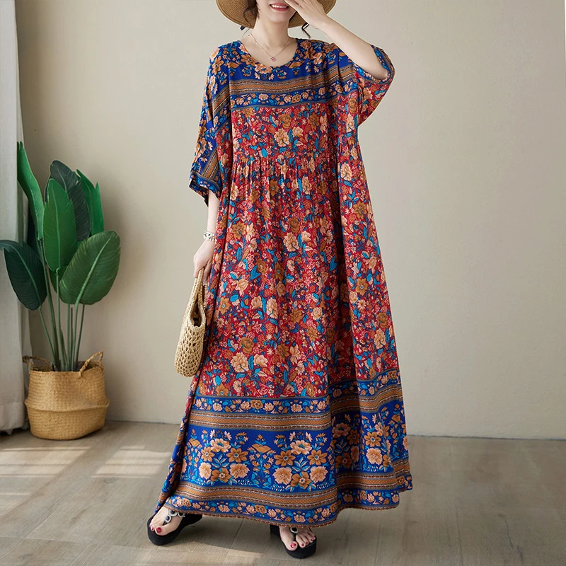 清仓捡漏~时尚气质减龄旅游度假沙滩裙长裙女夏季波西米亚连衣裙