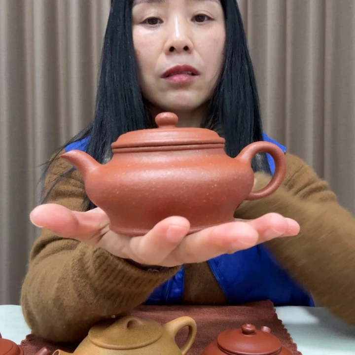 紫砂茶壶30目红绛坡虚扁210cc全手工