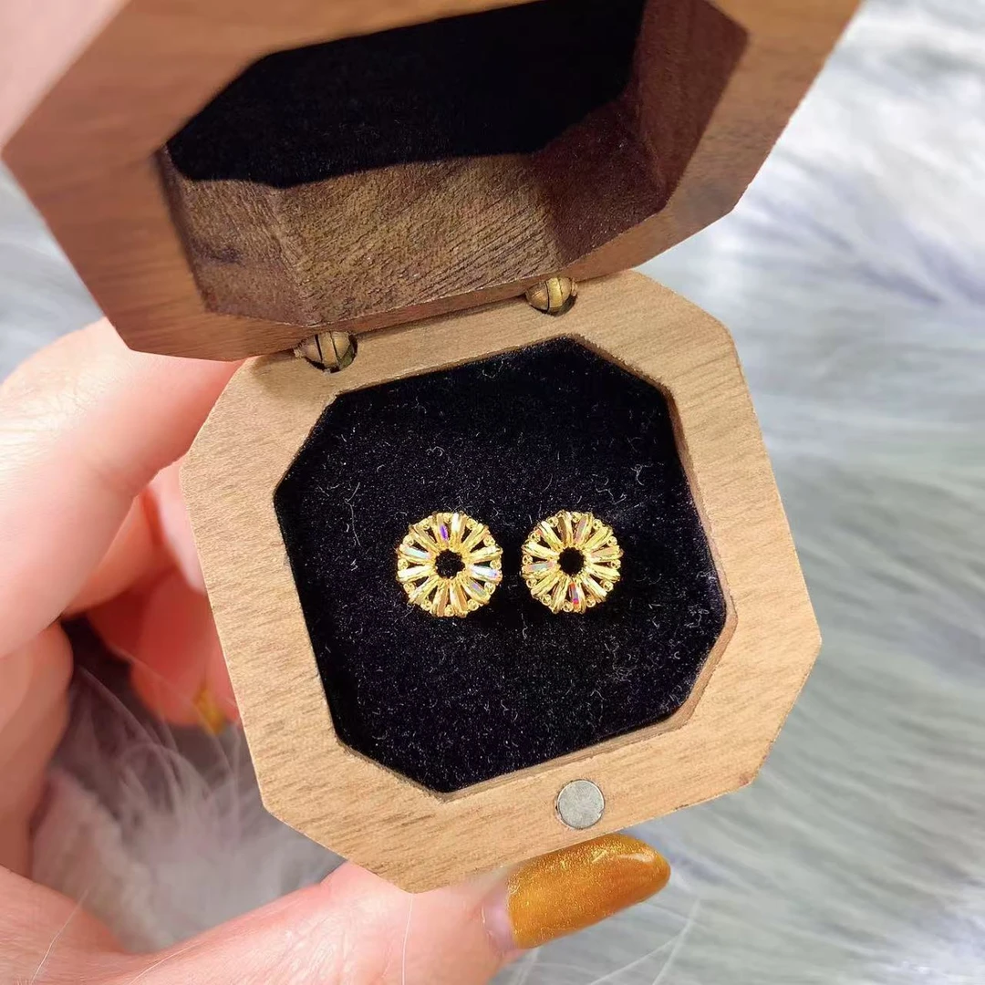 【伟新源】足金999 5G工艺 炫彩圆牌弯钩2.17克