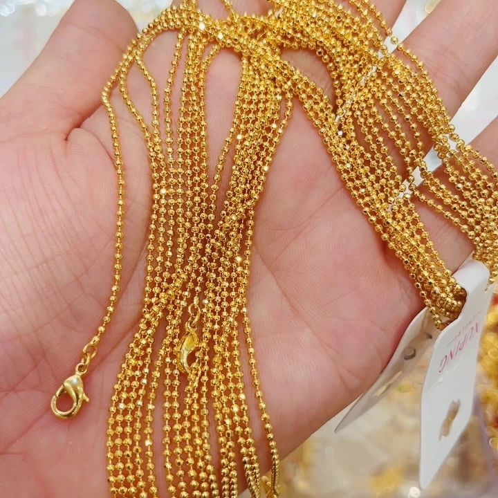 铜合金项链 爆闪蹦迪珠光珠链素链
