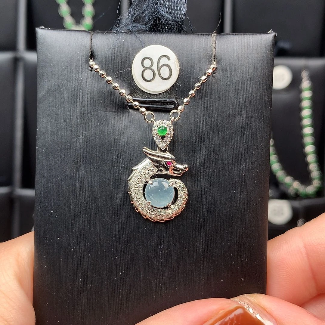 翡翠银S925镶嵌颈饰