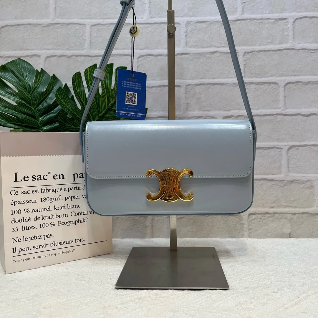 99新 Celine/思琳 蓝色凯旋门腋下包 23年