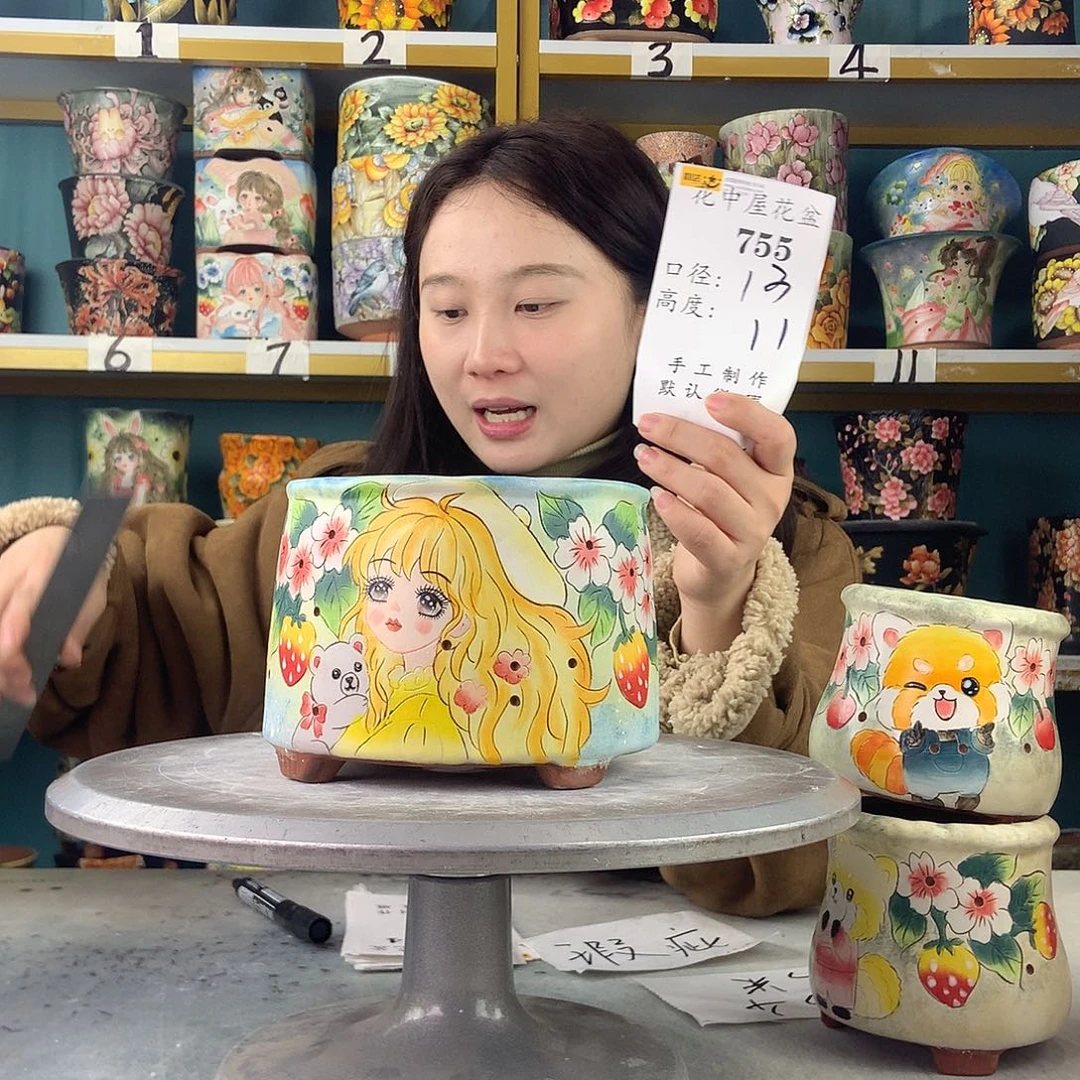 陶景德镇手工花盆755