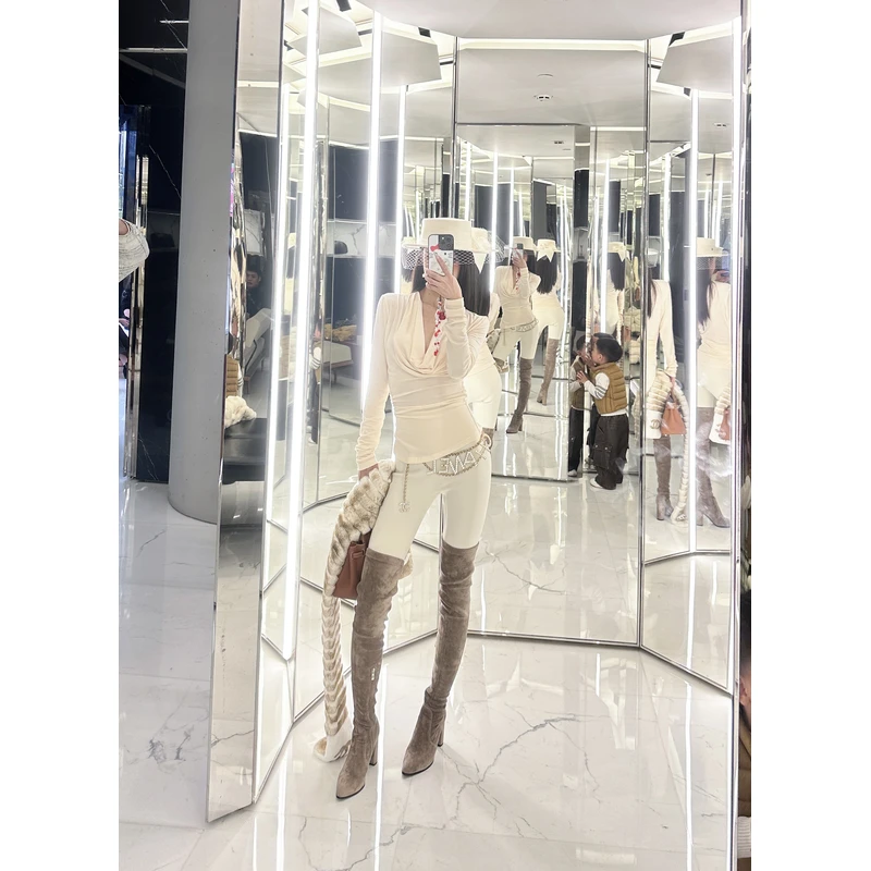 2024秋冬MyloveLeo“纯欲系”设计感长袖小众上衣（衣长61）