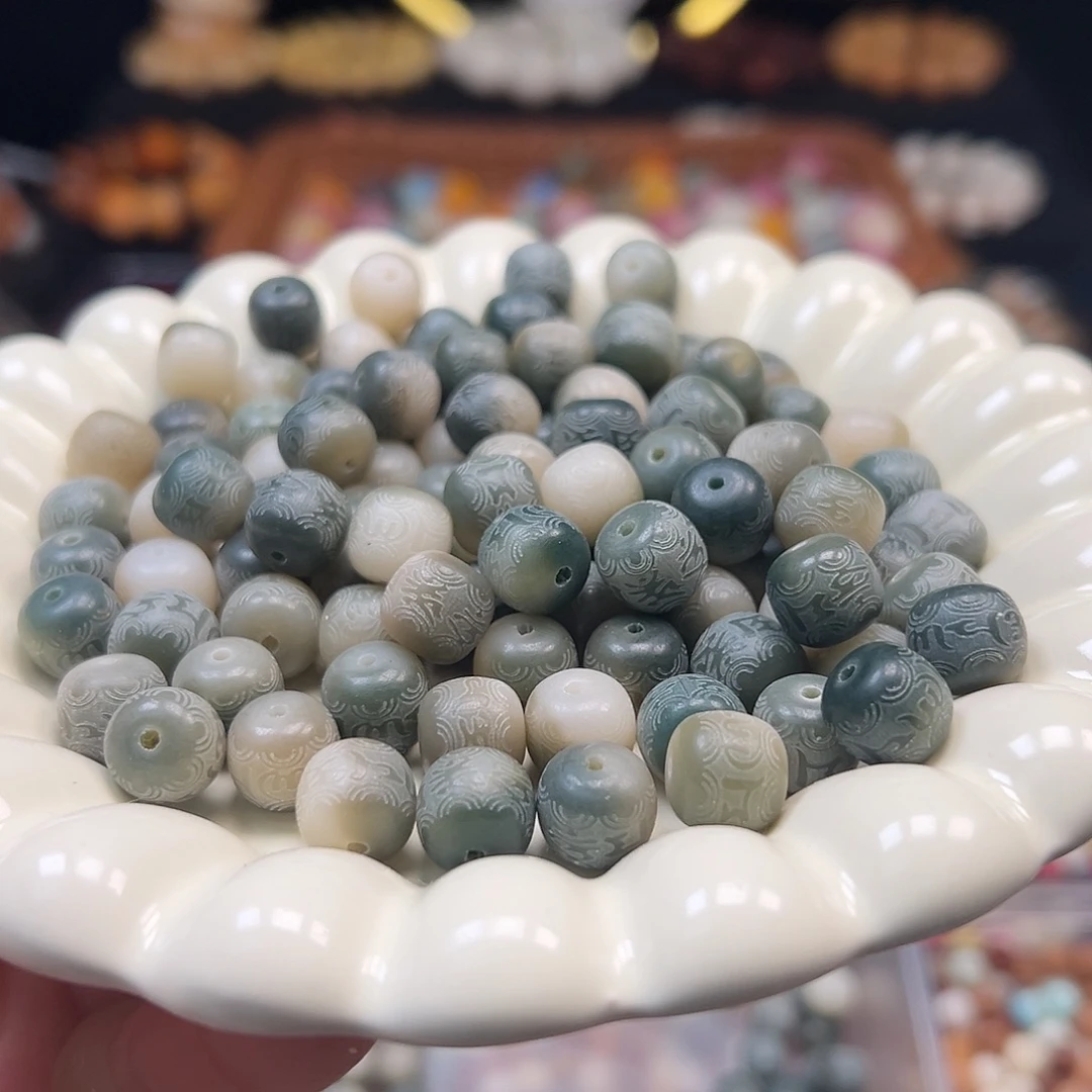 手串菩提根/象牙果卡11绿六字桶120颗