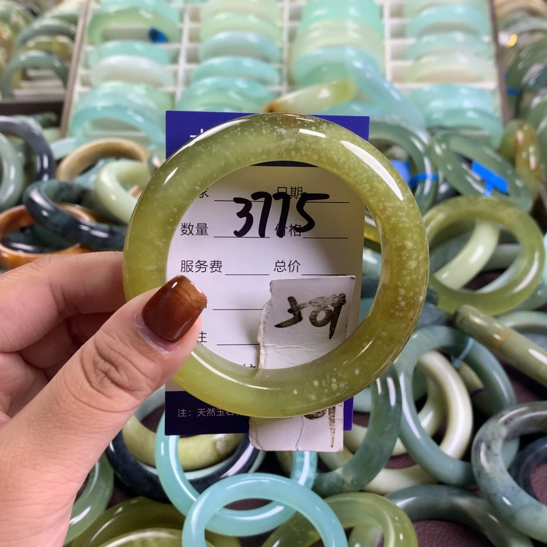 未镶嵌蛇纹石玉手镯3775