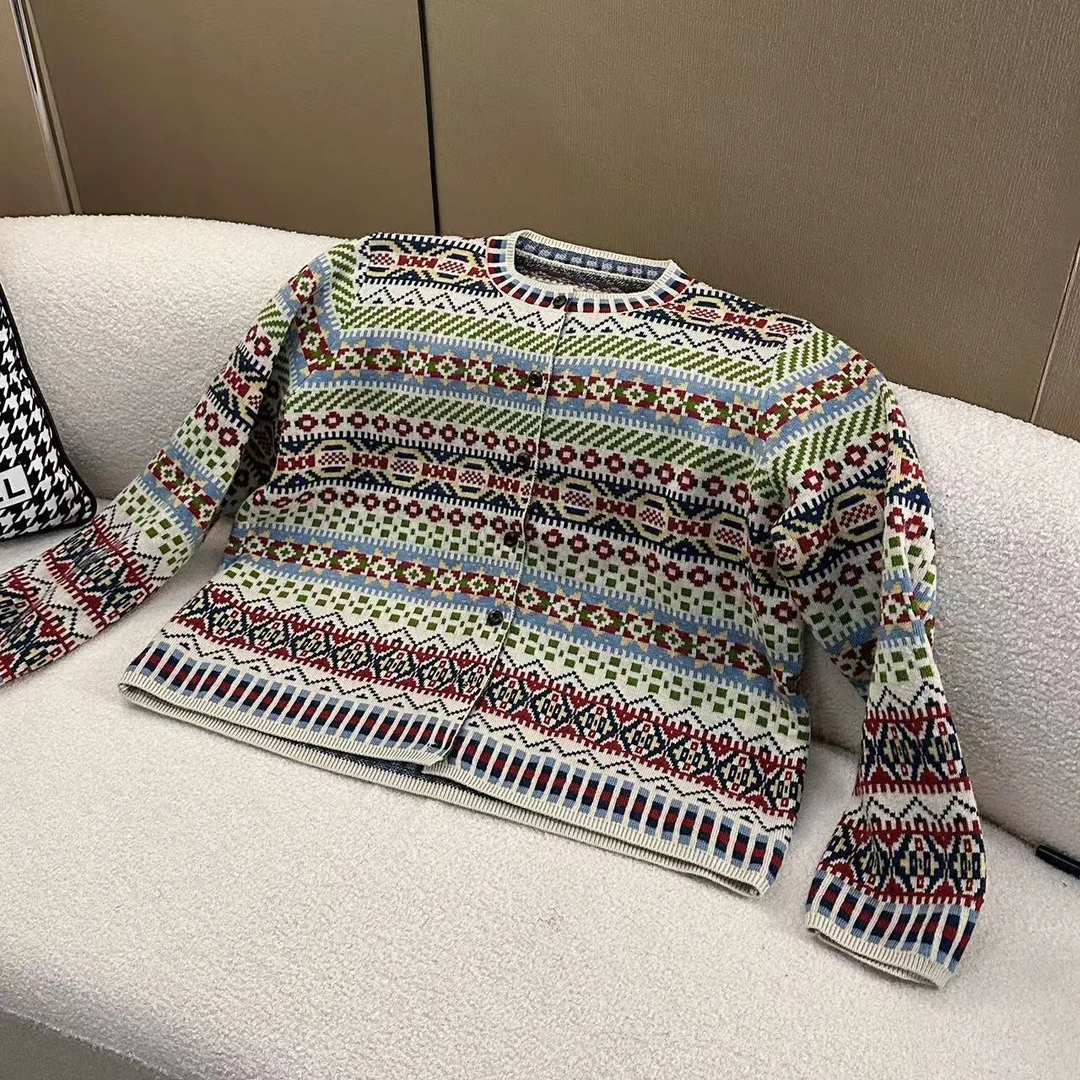 田子优选服饰#935✔ 2025年早春新款时尚洋气百搭提花针织毛衣韩版