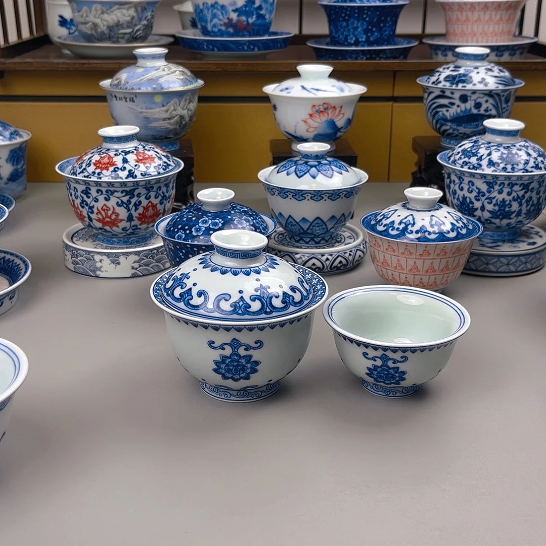 小**?新宝相花二才盖碗加小压手