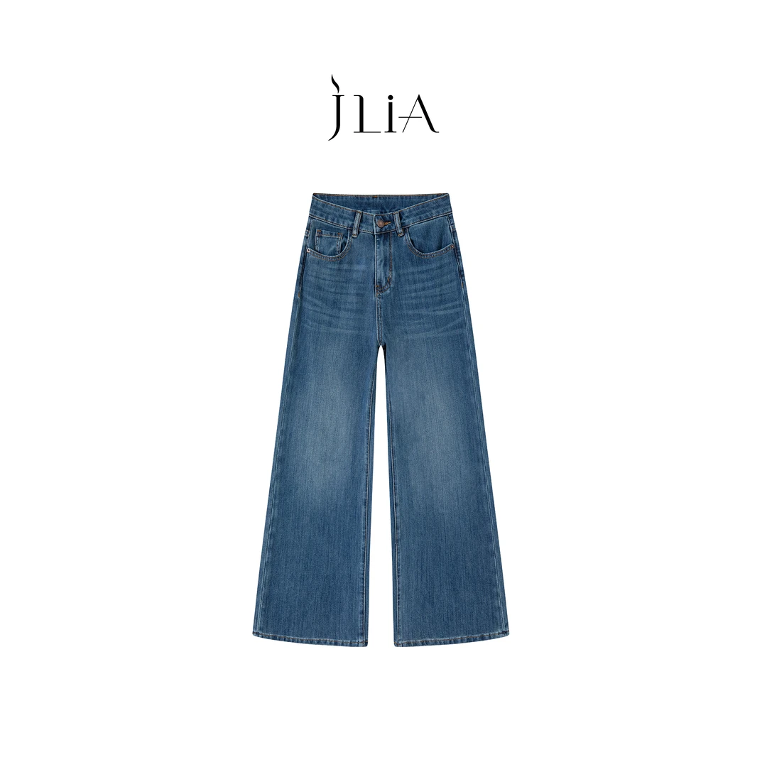 JLIA 1056西子色宽松简约阔腿牛仔裤2025秋季新款