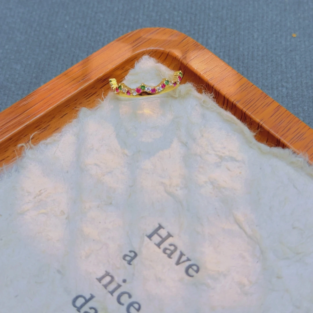 【丁老头甄选】高定彩色皇冠戒指40119