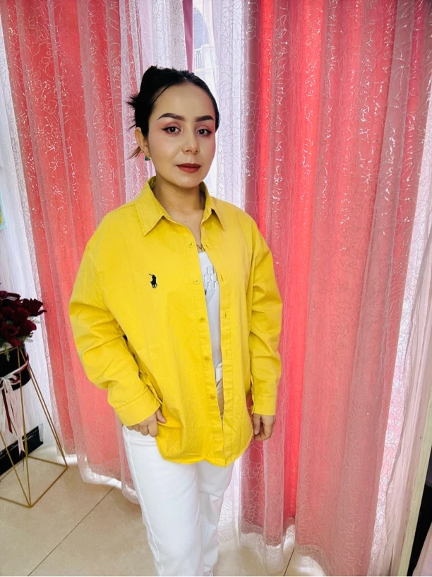 春秋小马标刺绣衬衫女新款宽松休闲慵懒防晒衬衣百搭上衣