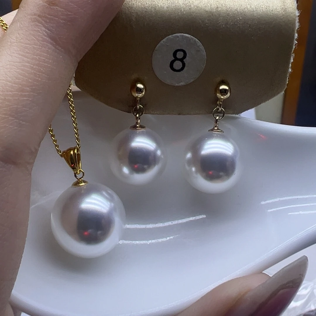 18K金镶嵌淡水珍珠吊坠(赠链)