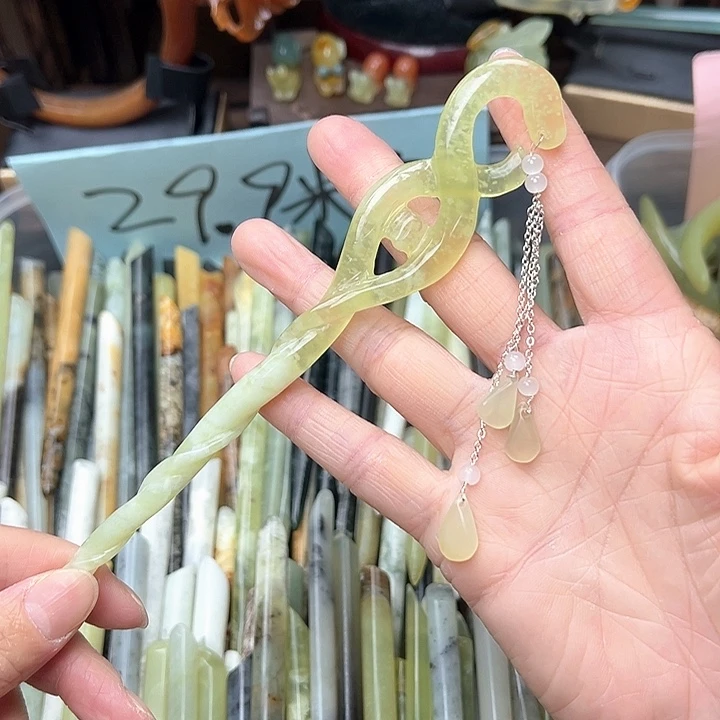 蛇纹石玉未镶嵌发簪