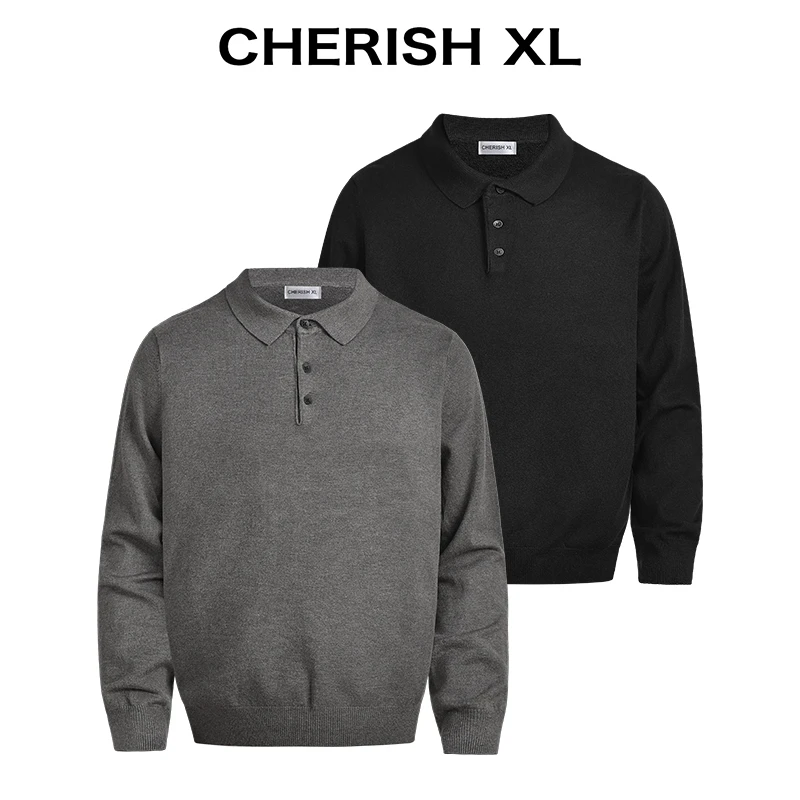 CHERISH XL【绵羊毛】重磅520克/老钱风混纺polo翻领针织衫毛衣男款
