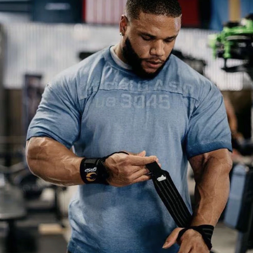 原版 盖世 硬汉运动约克短袖魔兽做旧水洗炒色健身短袖长袖训练服