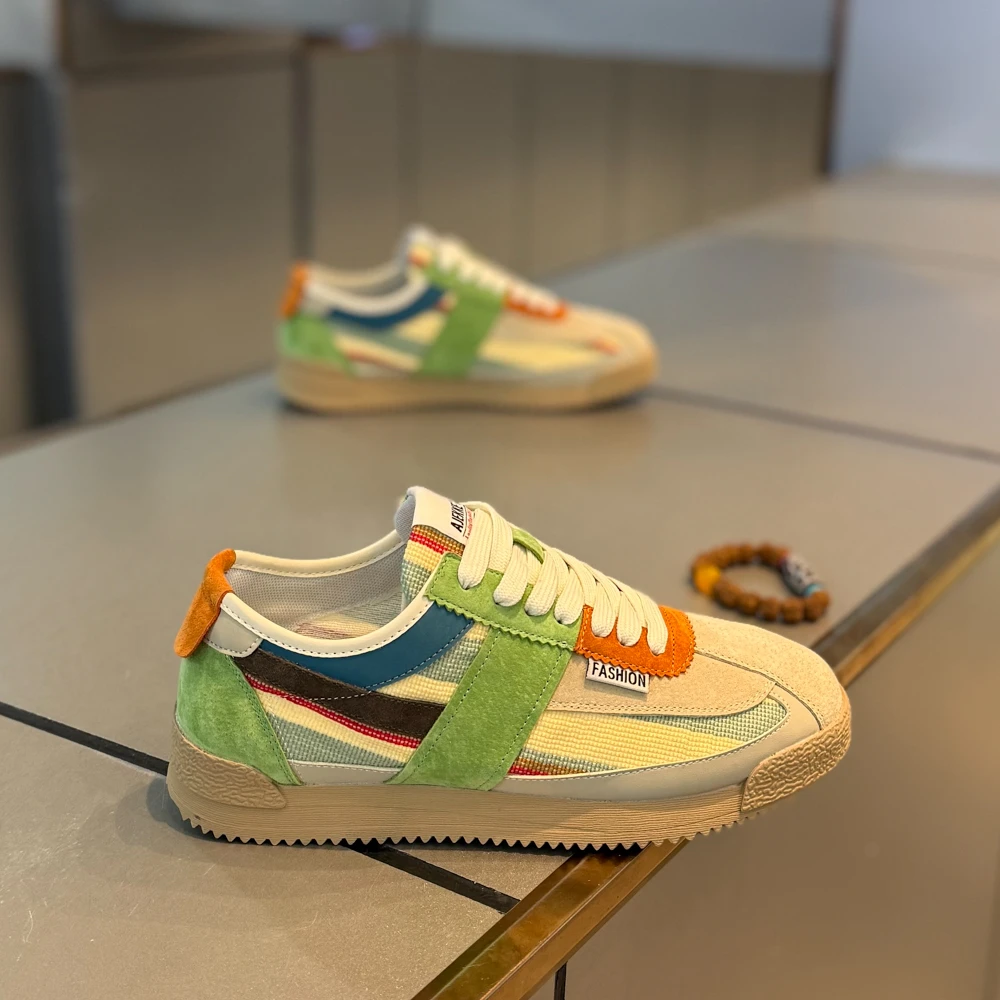 低帮百搭日常鞋阿甘鞋男鞋时尚高级感春季新款网红款男士鞋子拼色