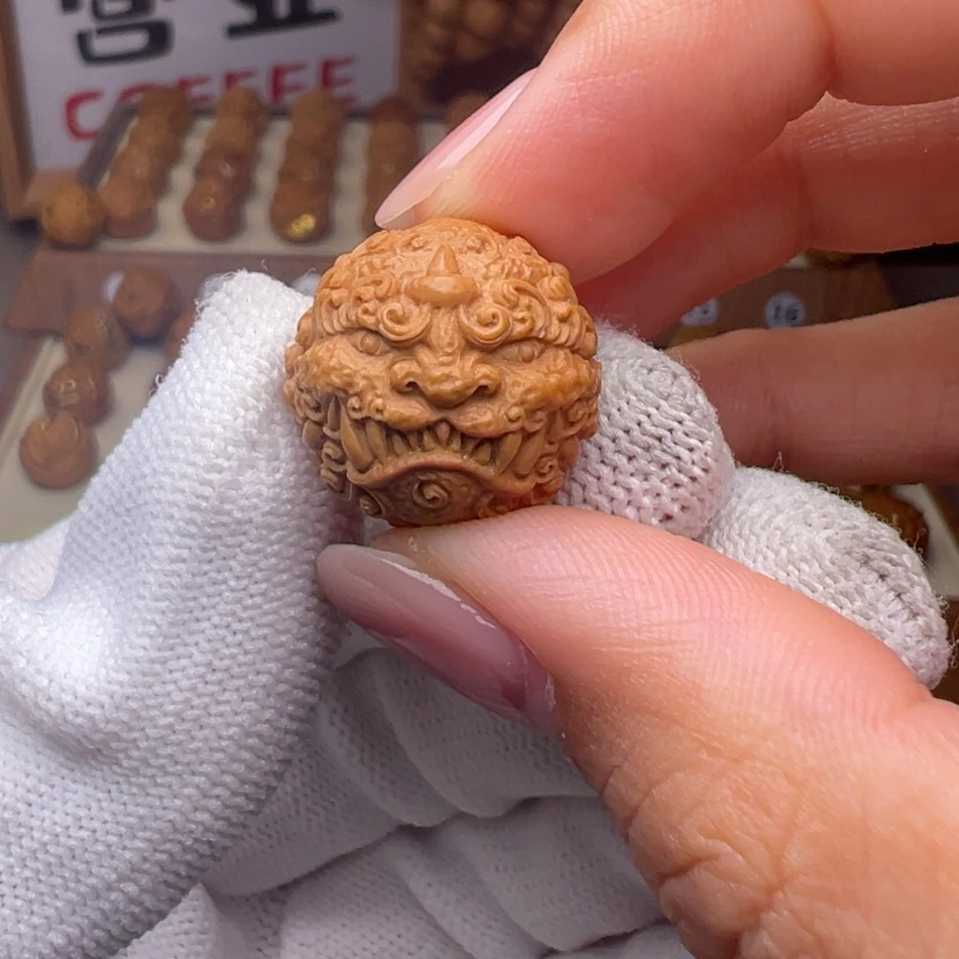 把件猴头核桃精修款唐狮全品有正常封口线