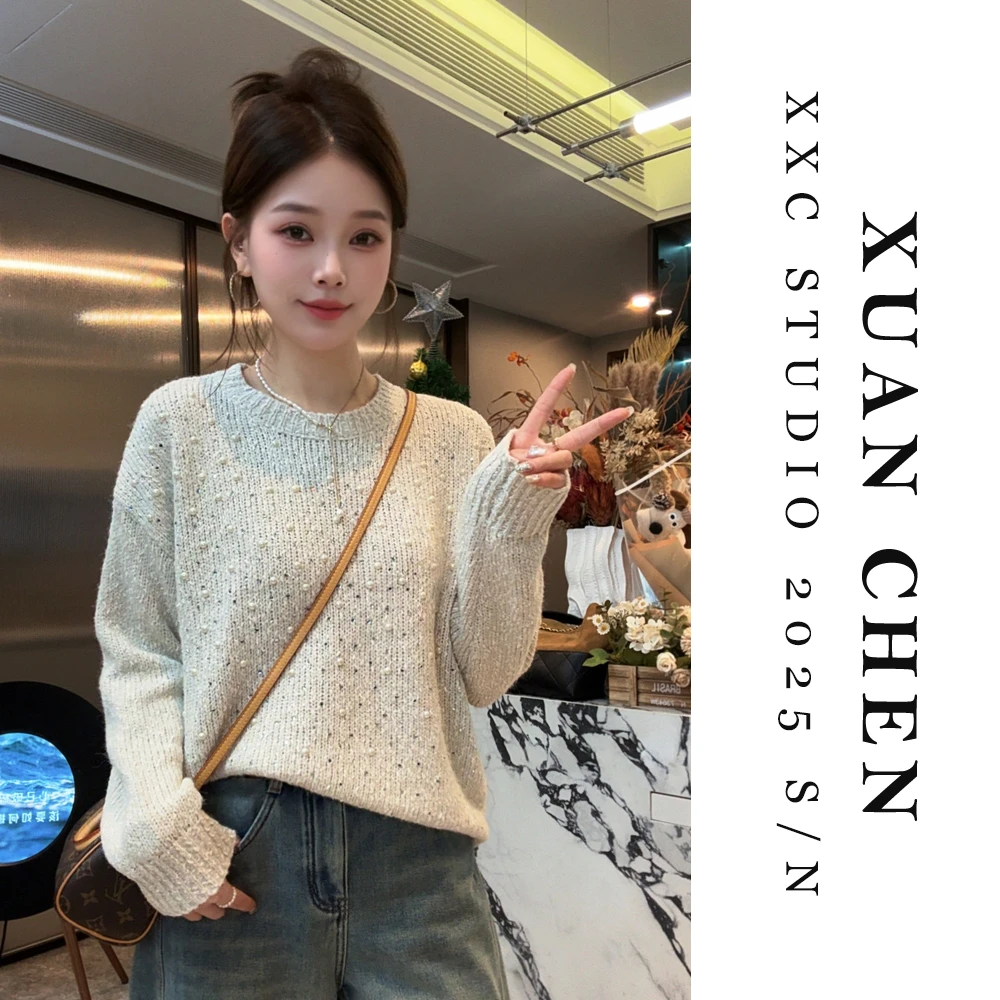 【璀璨星河】毛衣女款爆款2025新款洋气时尚秋冬内搭针织衫#9306
