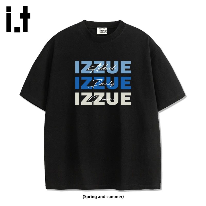 it.izzue潮牌短袖夏季百搭透气衣服圆领T恤男生衣服高级感宽松t恤