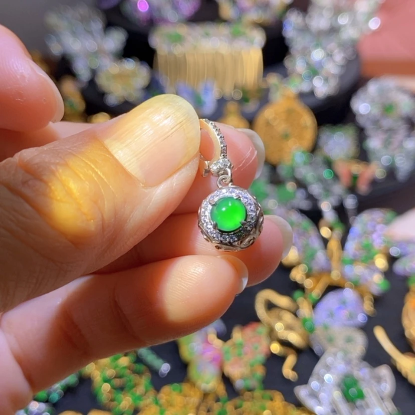 【闪购商品】银S925镶嵌挂件翡翠