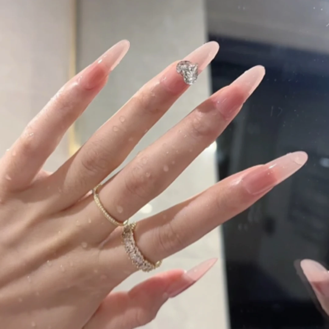 喜由 SeeYou【嬛嬛】温柔渐变纯欲风闪钻显白高级感手工穿戴甲贴片