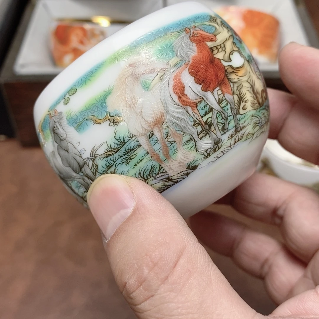八骏图高端陶瓷主人杯