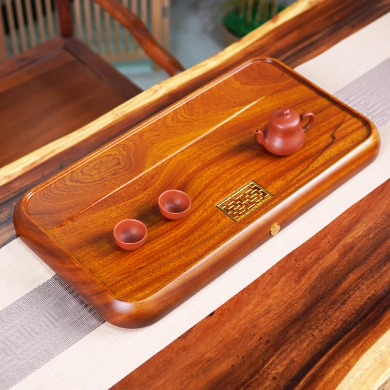 茶盘实木家用小茶台花梨木泡托盘电木新款整块办公室功夫排水茶海