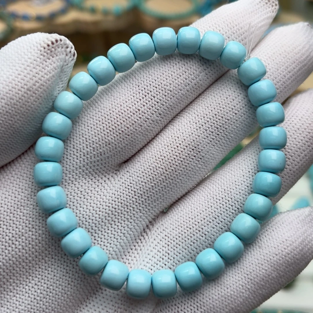 未镶嵌绿松石珠宝奇石天空蓝老型