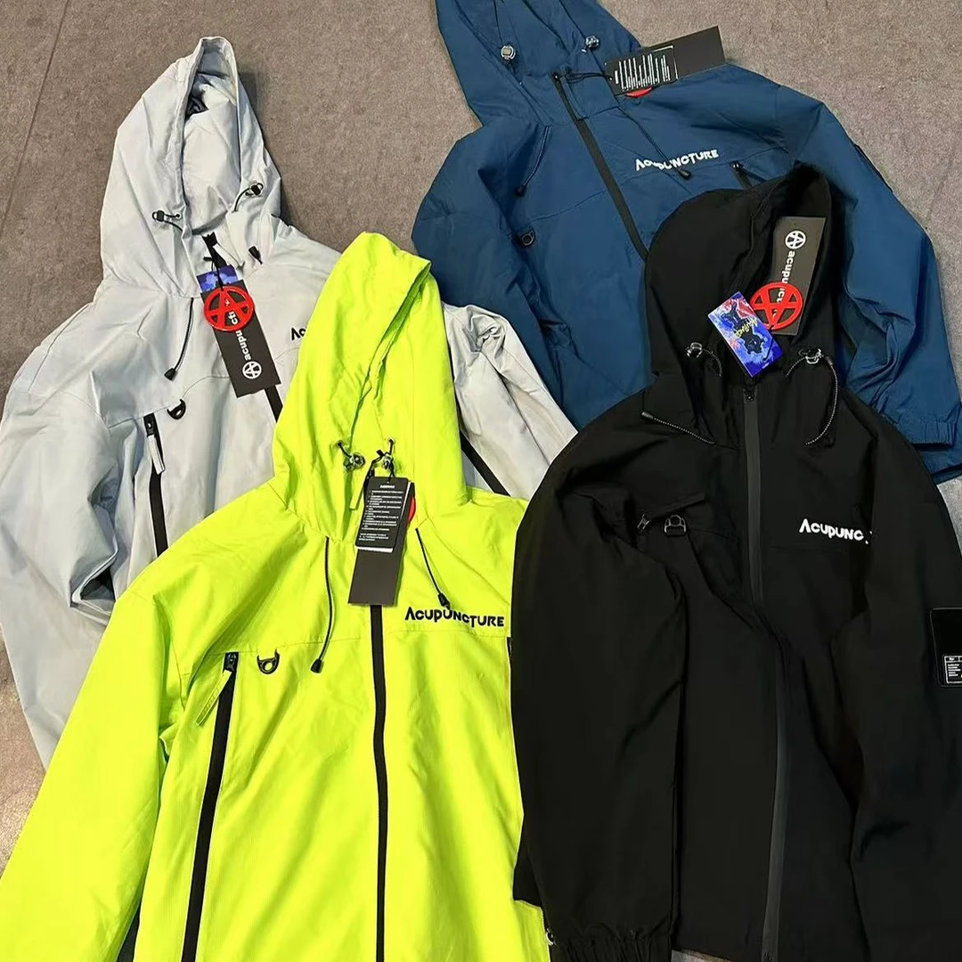 ACU 《尾货》三防连帽纯色冲锋衣外套-男女同款