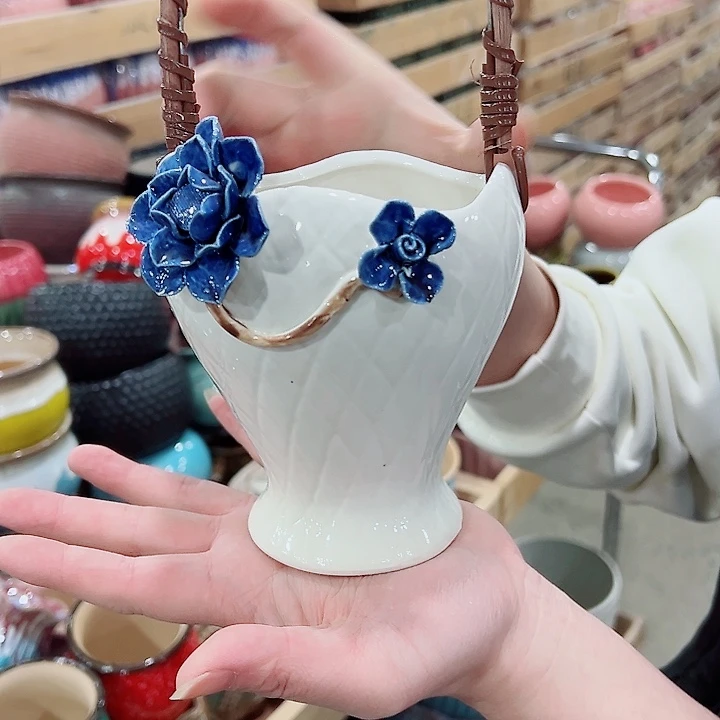 有孔，凑单福利满10元发货陶瓷多肉花盆！