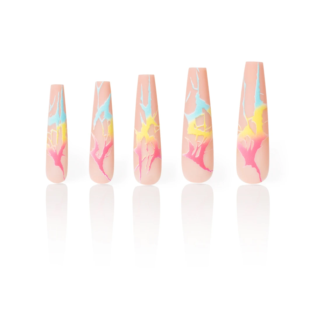 幻调Schizophrenia 精分 | 欧美长梯夏日蓝色精分少女穿戴美甲840