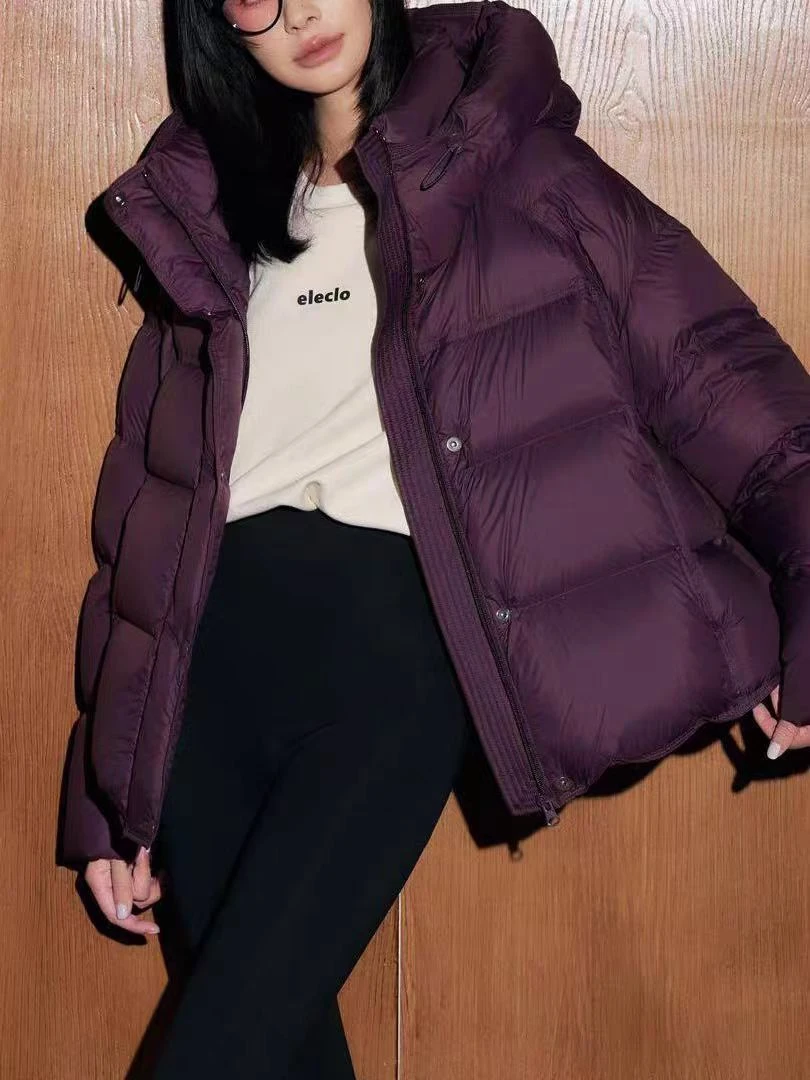 扶摇2025新款90鹅绒连帽羽绒服气质加厚保暖外套H218沐沐