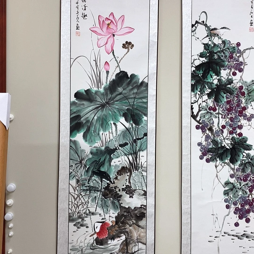 国画陈广程四尺对开精品佳作